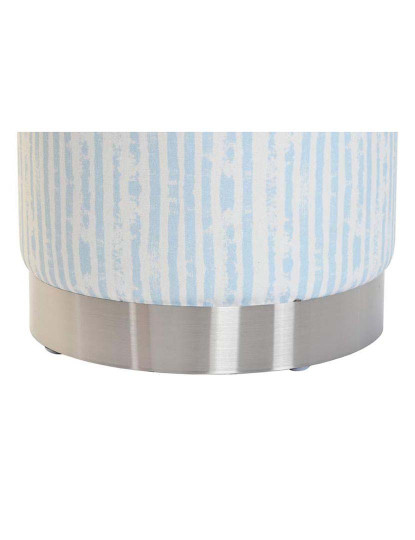 imagem de Repousa pés DKD Home Decor Azul Branco Metal Riscas Mediterrâneo 34 x 34 x 40 cm3