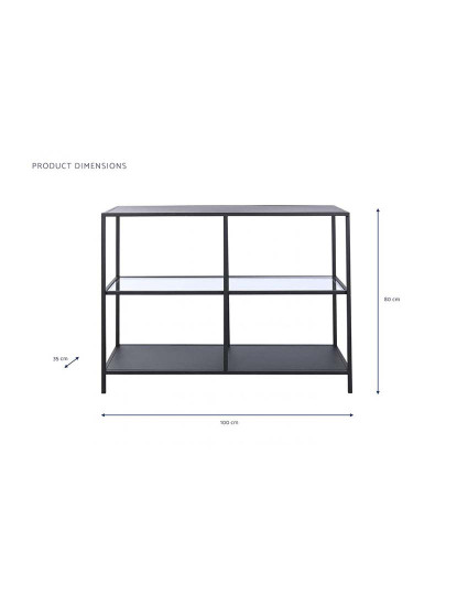 imagem de Consola DKD Home Decor Preto Metal Cristal 100 x 35 x 80 cm6