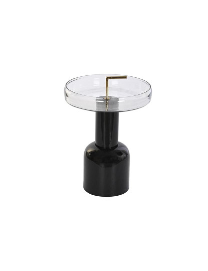 imagem de Mesa de apoio DKD Home Decor Cristal Preto Transparente Ferro 41 x 41 x 57 cm2