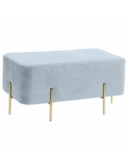 imagem de Banqueta DKD Home Decor   Dourado Metal Poliéster Azul celeste Esponja (91 x 46,5 x 42 cm)1