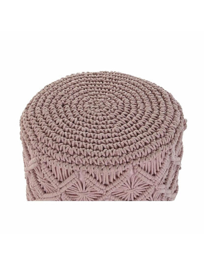 imagem de Repousa pés DKD Home Decor 43 x 43 x 51 cm Madeira Castanho Rosa Claro Macramé Boho3