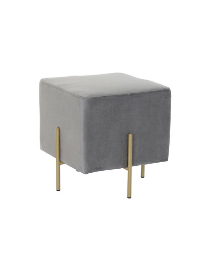 imagem de Repousa pés DKD Home Decor Scandi Cinzento Dourado Metal Veludo 42 x 42 x 45 cm2