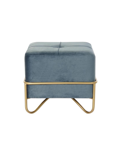 imagem de Pufe DKD Home Decor Azul Multicolor Dourado Espuma Metal Madeira MDF 42 x 42 x 38 cm4