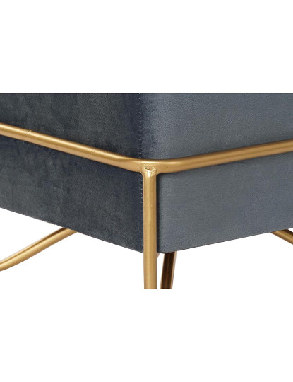 imagem de Pufe DKD Home Decor Azul Multicolor Dourado Espuma Metal Madeira MDF 42 x 42 x 38 cm6