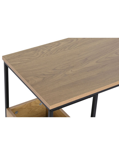 imagem de Mesa de apoio DKD Home Decor 55 x 35 x 55 cm Natural Preto Metal Madeira MDF3