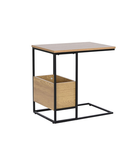 imagem de Mesa de apoio DKD Home Decor 55 x 35 x 55 cm Natural Preto Metal Madeira MDF2