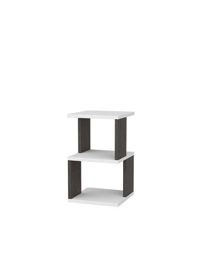 imagem de Mesa Cabeceira Carter Branco Oak Escuro4