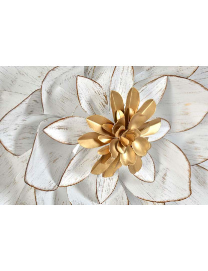 imagem de Decoração Parede Metal Flor Branco3