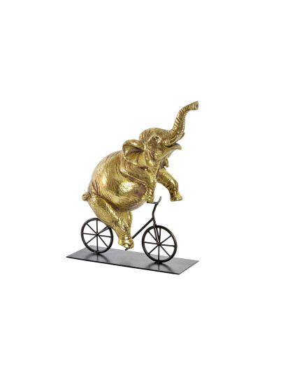 imagem de Figura Resina Metal Elefante Dourado1