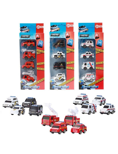 imagem de Conj. 4 Mini Carros Emergencia Turbo Racers 21895Z1