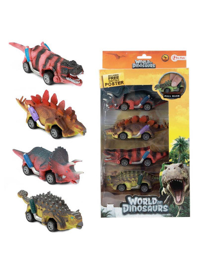 imagem de Conj. 4 Dino-Carros P/B World Of Dinos. 35143A1