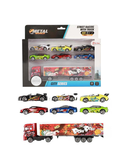 imagem de Conjunto Camião + 6 Carros Racing 21481Z1