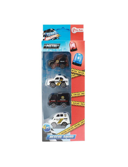 imagem de Conj. 4 Mini Carros Emergencia Turbo Racers 21895Z3