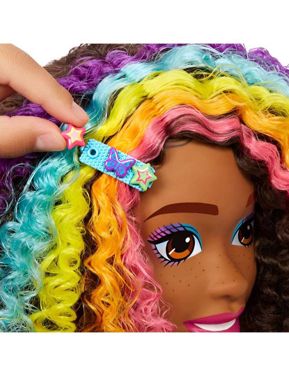 imagem de Barbie Neon Rainbow Deluxe Styling Head Hmd793