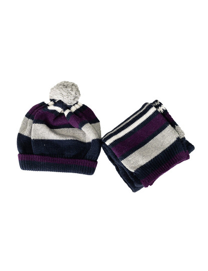 imagem de Gorro e Cachecol Menino Azul Marinho , Cinza E Roxo1