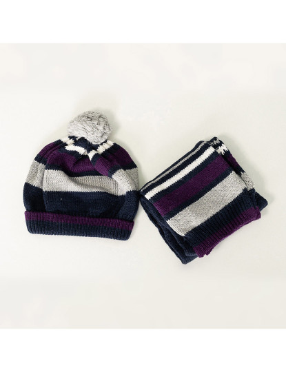 imagem de Gorro e Cachecol Menino Azul Marinho , Cinza E Roxo5