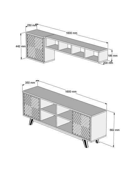 imagem de Combinação Móvel Tv Madeira de Nogueira Azul5
