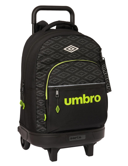 imagem de Mochila escolar Umbro Lima preta com rodas 33 x 45 x 22 cm1