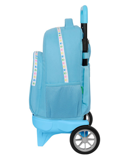 imagem de Mochila escolar Benetton Spring com rodas Azul celeste 33 x 45 x 22 cm3