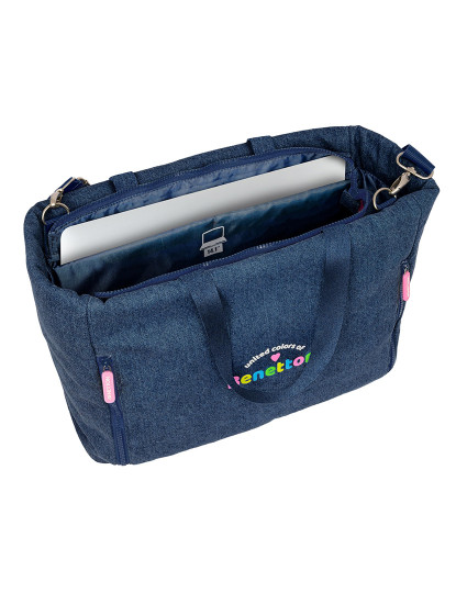 imagem de Bolso Benetton Denim Azul 40 x 31 x 17 cm4