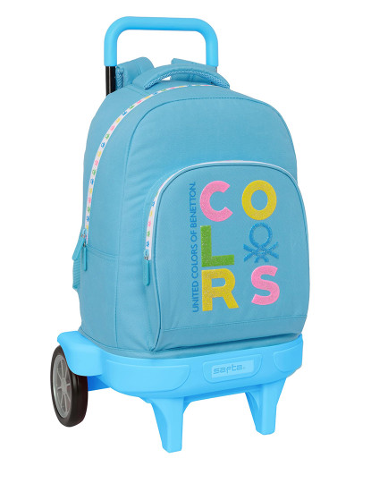 imagem de Mochila escolar Benetton Spring com rodas Azul celeste 33 x 45 x 22 cm1