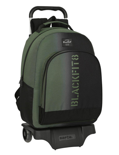 imagem de Mochila Escolar com Rodas BlackFit8 Gradiente Preto Verde Militar (32 x 42 x 15 cm)1