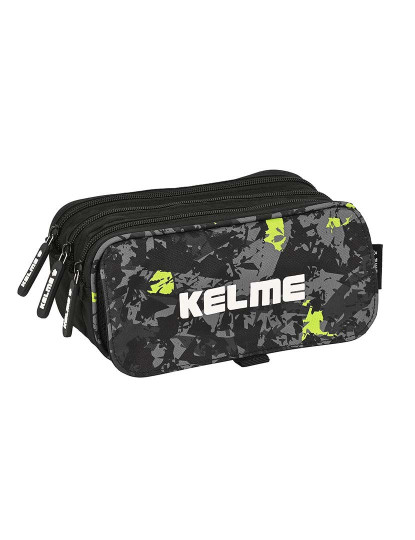 imagem de Estojo Triplo Kelme Jungle Preto Cinzento Lima (21,5 x 10 x 8 cm)1