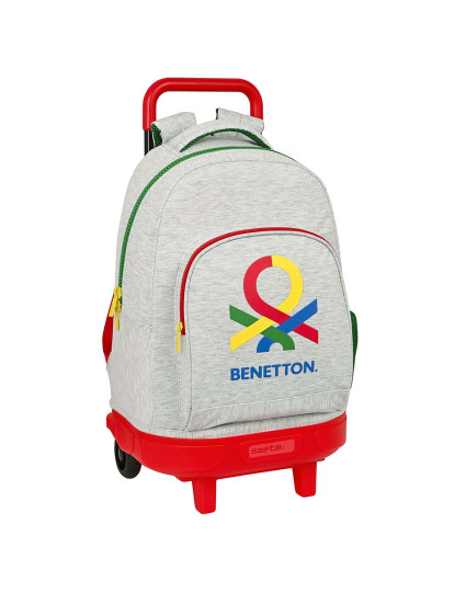 imagem de Mochila Escolar com Rodas Benetton Pop Cinzento (33 x 45 x 22 cm)1