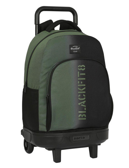 imagem de Mochila Escolar com Rodas BlackFit8 Gradiente Preto Verde Militar (33 x 45 x 22 cm)1