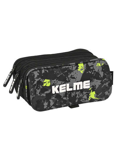 imagem de Estojo Triplo Kelme Jungle Preto Cinzento Lima (21,5 x 10 x 8 cm)2