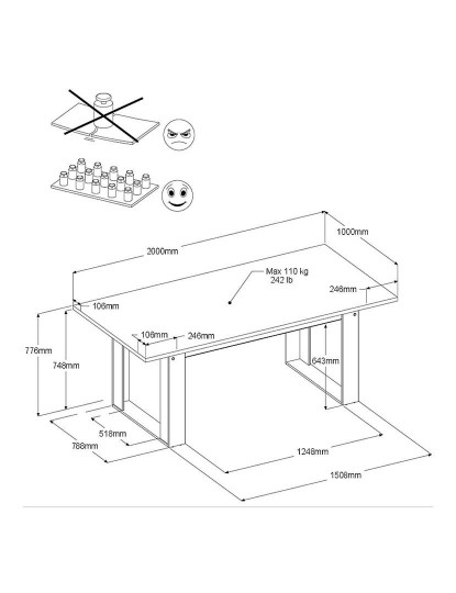 imagem de Mesa Jantar Jules Cinza e Preto3