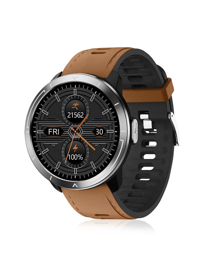 imagem de Smartwatch M18 Plus Bracelete de couro e silicone Modo multi-esporte Preto9