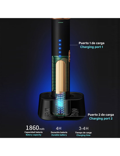 imagem de Raquete elétrica inteligente mata mosquitos. Bateria de lítio embutida. Luz de 360-400 NM. Eficaz contra moscas, mosquitos e traças.3