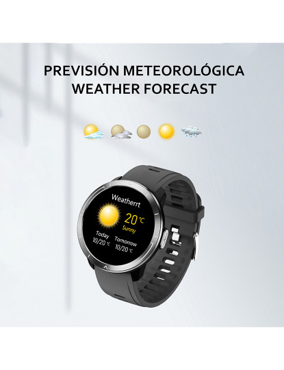 imagem de Smartwatch M18 Plus Bracelete de couro e silicone Modo multi-esporte Preto8