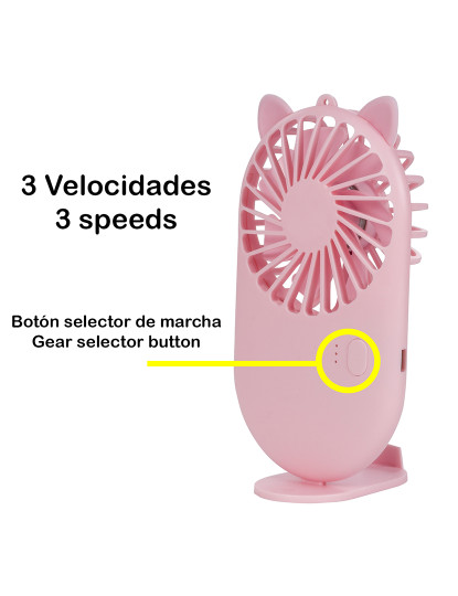 imagem de Mini Ventilador 800mAh Rosa3