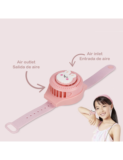 imagem de Relógio ventilador Coelho Rosa claro2