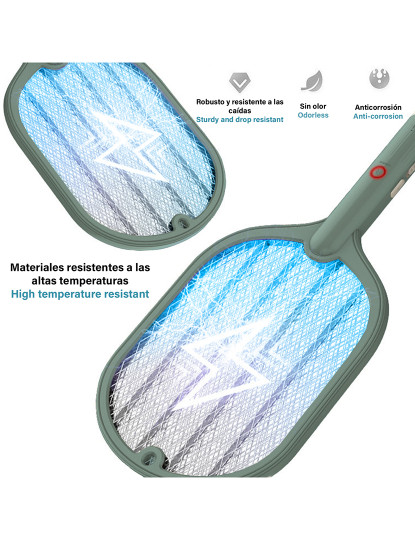 imagem de A raquete elétrica WP-07 mata mosquitos, moscas e mariposas. Bateria de lítio. 360° luz ultravioleta.3