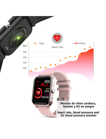 imagem de Smartwatch H10 com Monitor Cardíaco Tensão e de O2 no Sangue2