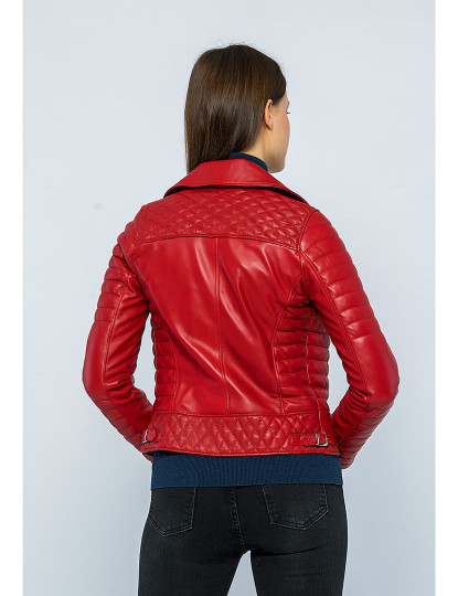 imagem de Casaco Biker Pele Senhora Vermelho5