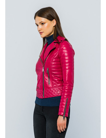 imagem de Casaco Biker Pele Senhora Fushia3