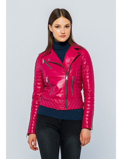 imagem de Casaco Biker Pele Senhora Fushia2