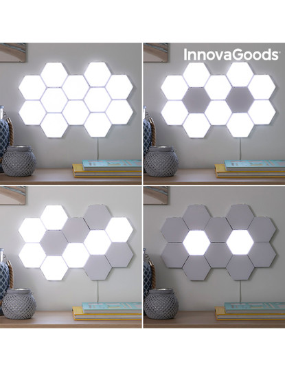 imagem de Conjunto de Painéis LED Modulares Magnéticos e Táteis Tilight InnovaGoods (Pack de 3)7