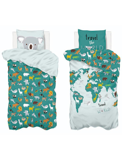 imagem de Conjunto de cama infantil com mapa mundial Atmosphera1