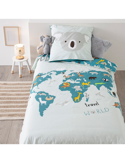 imagem de Conjunto de cama infantil com mapa mundial Atmosphera2