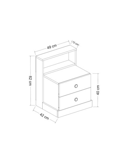 imagem de Mesa Cabeceira Life Branco Antracite9