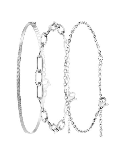 imagem de Conjunto 3 Pulseiras Senhora Prateado1