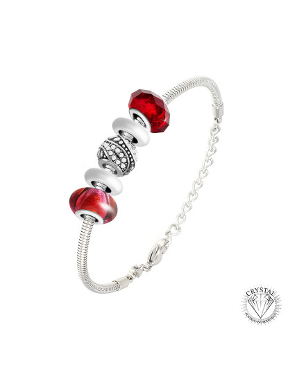 imagem de Pulseira Charm SC Crystal Vermelho e Prateado1