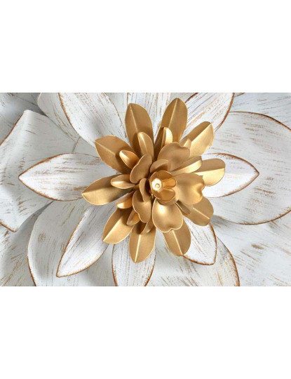 imagem de Decoração Parede Metal Flor Branco3