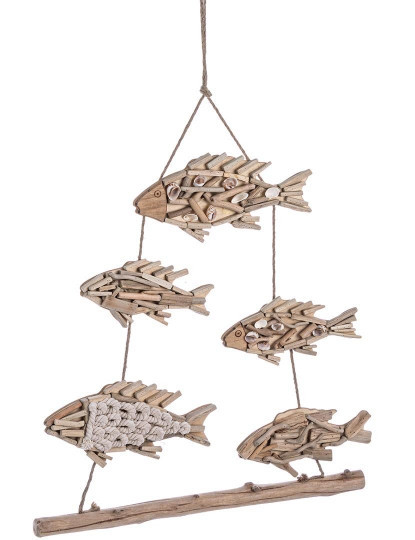 imagem de Decoração Parede 5 Peixes Algodão1