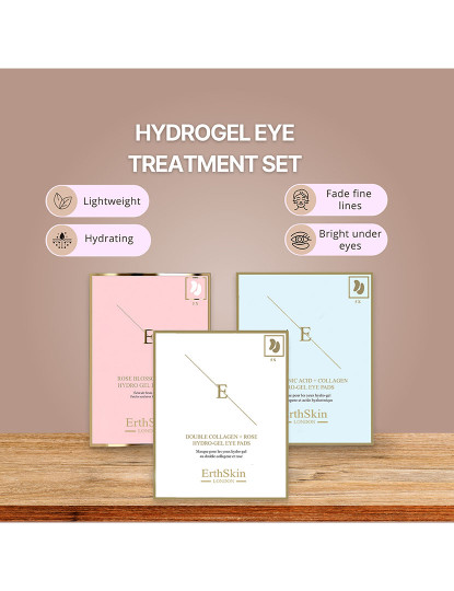 imagem de Almofadas para os olhos em hidro-gel Rose Blossom Glow 5 x 2 + Colágeno duplo + Almofadas para os olhos em hidrogel rosa 5 x 2 + Ácido hialurônico + Almofadas para os olhos em hidrogel de colágeno 5 x 21